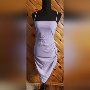 Blue Blush Purple Asymmetrical Ruched Bodycon Dress (Medium)